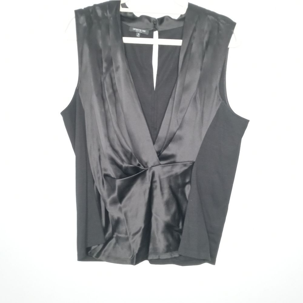 Lafayette 148 NY black silk top size 18